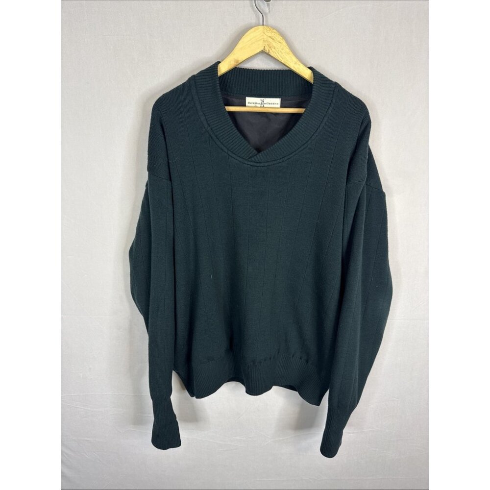 Fairway & Greene‎ Merino Wool V Neck Golf Sweater Mens XL Green Wind stopper